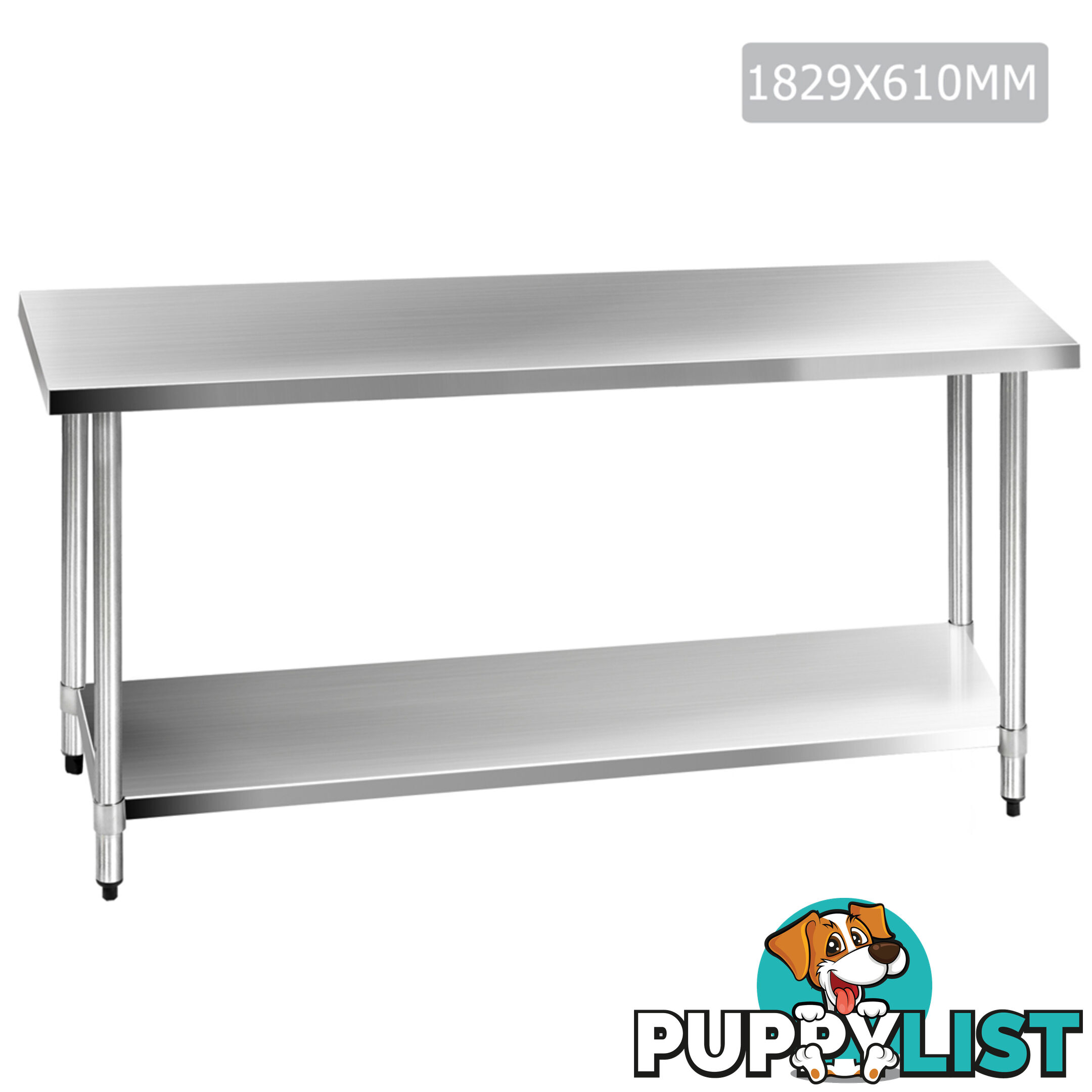 304 Stainless Steel Kitchen Work Bench Table 1829mm