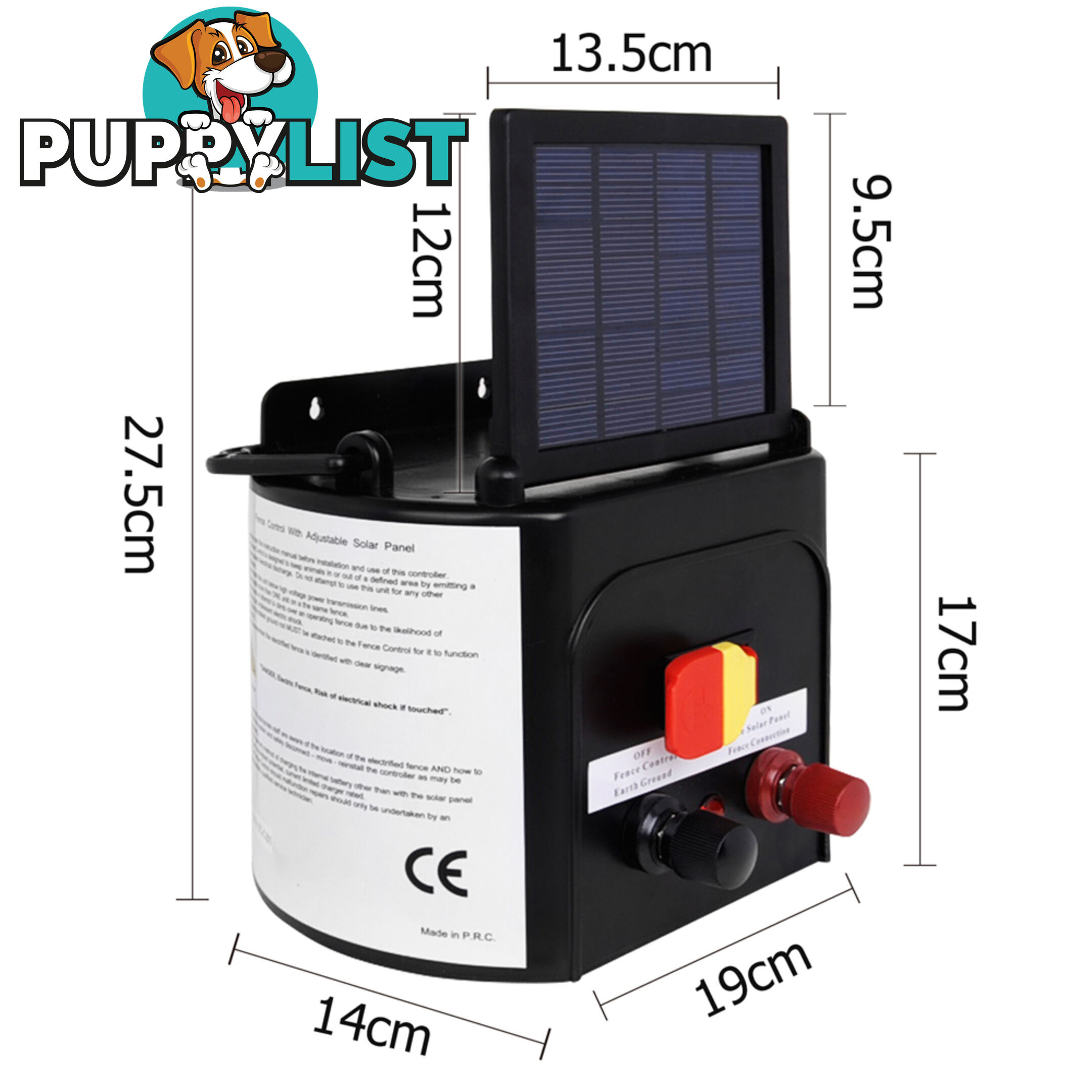 3km Solar Power Electric Fence Energiser Charger