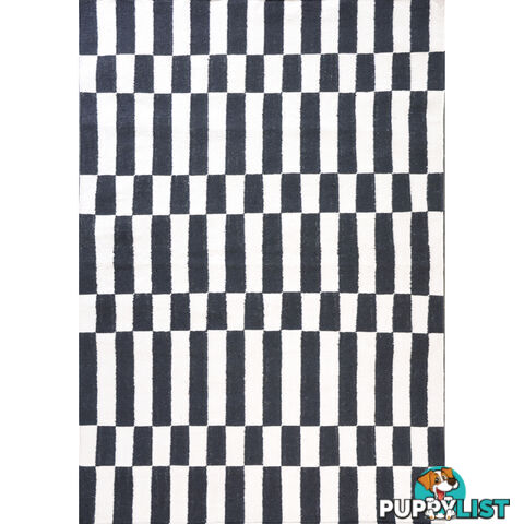 Brick Durry Rug Black & White 160x230cm