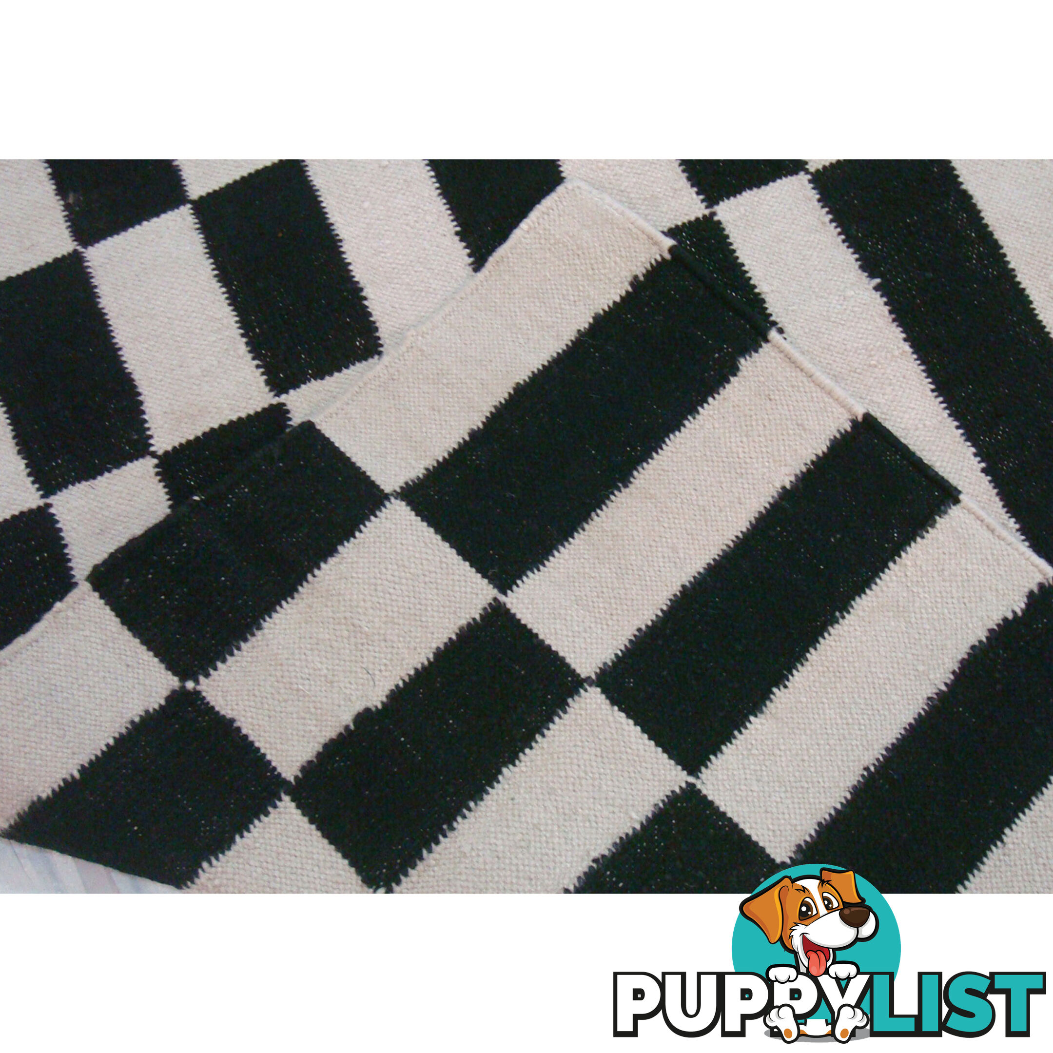 Brick Durry Rug Black & White 160x230cm