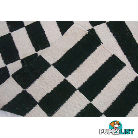 Brick Durry Rug Black & White 160x230cm