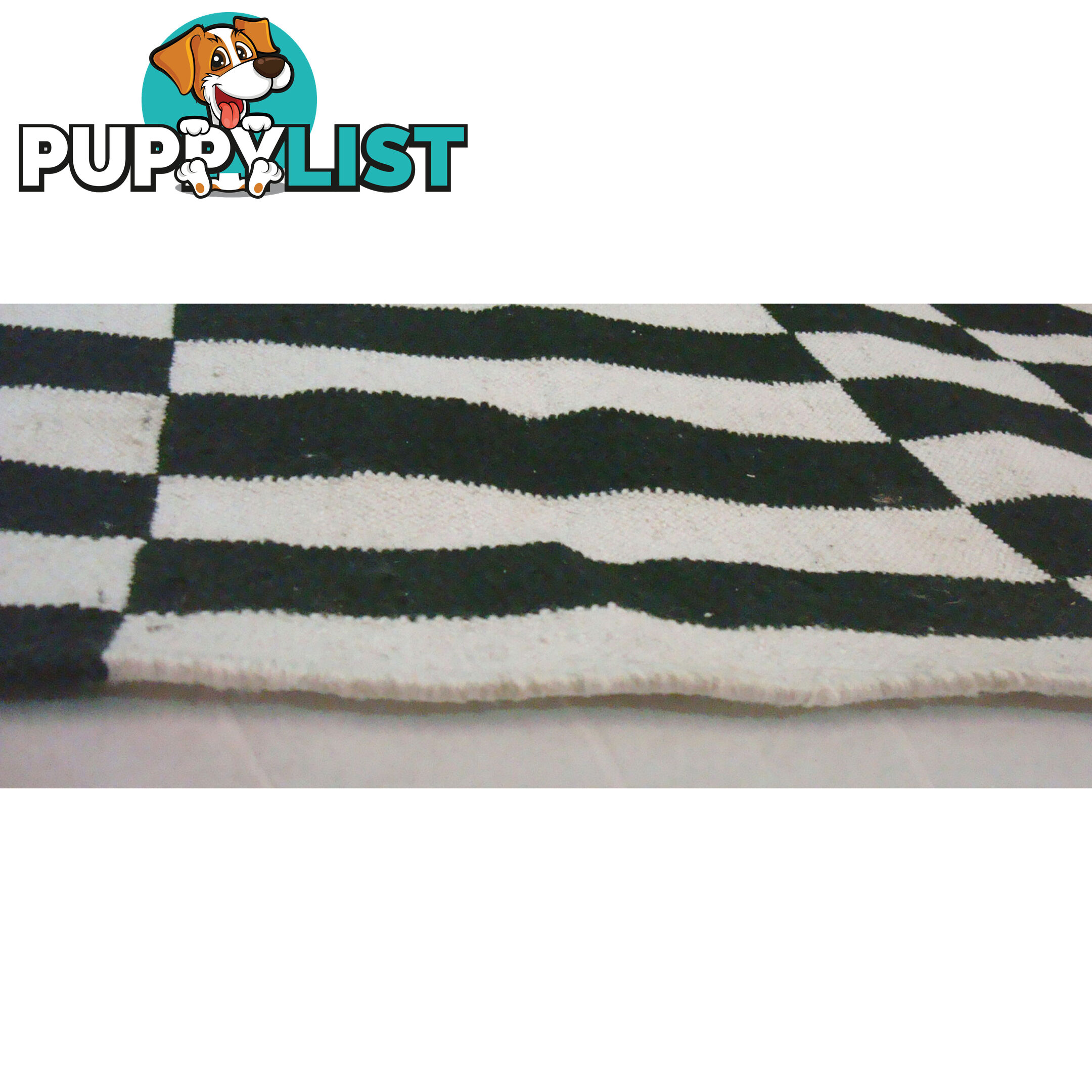 Brick Durry Rug Black & White 160x230cm