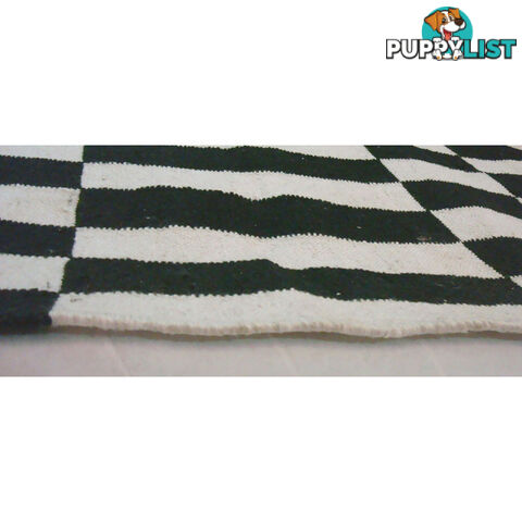 Brick Durry Rug Black & White 160x230cm