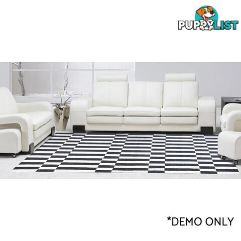 Brick Durry Rug Black & White 160x230cm