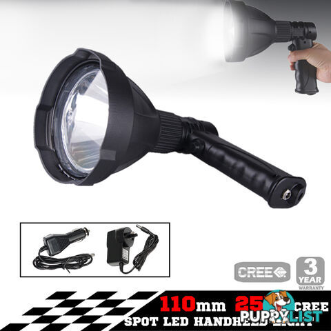 25W CREE LED Handheld Spot Light Rechargeable Spotlight Hunting Shooting 12V