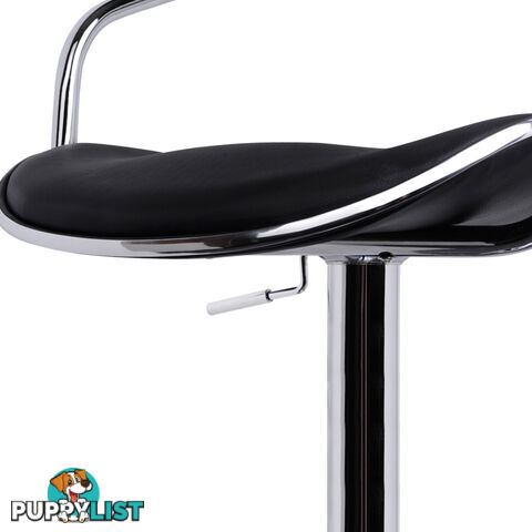 Set of 2 PU Leather Kitchen Bar Stool Black