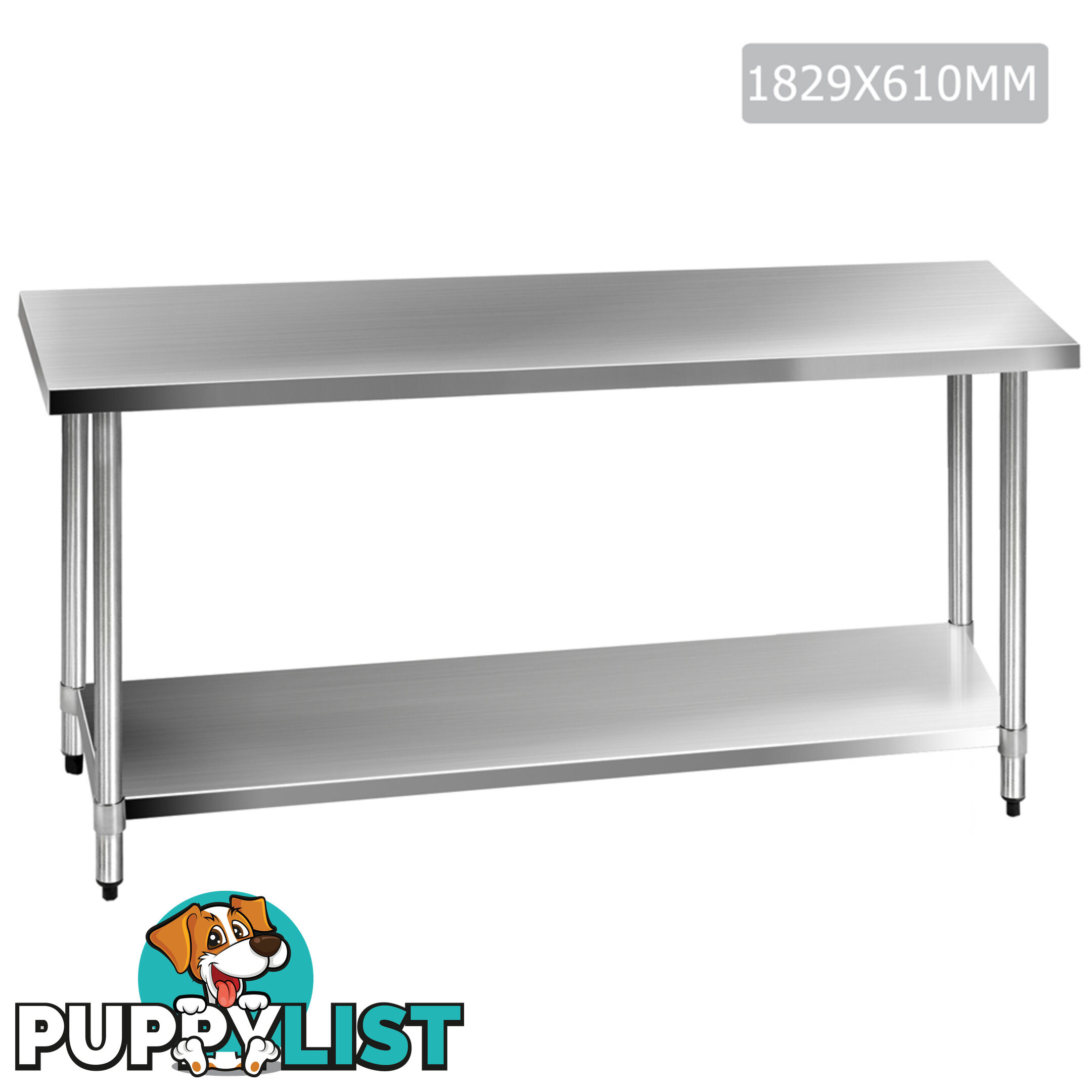 430 Stainless Steel Kitchen Work Bench Table 1829mm