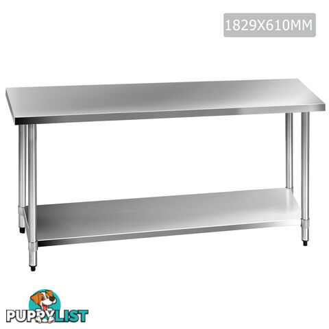 430 Stainless Steel Kitchen Work Bench Table 1829mm