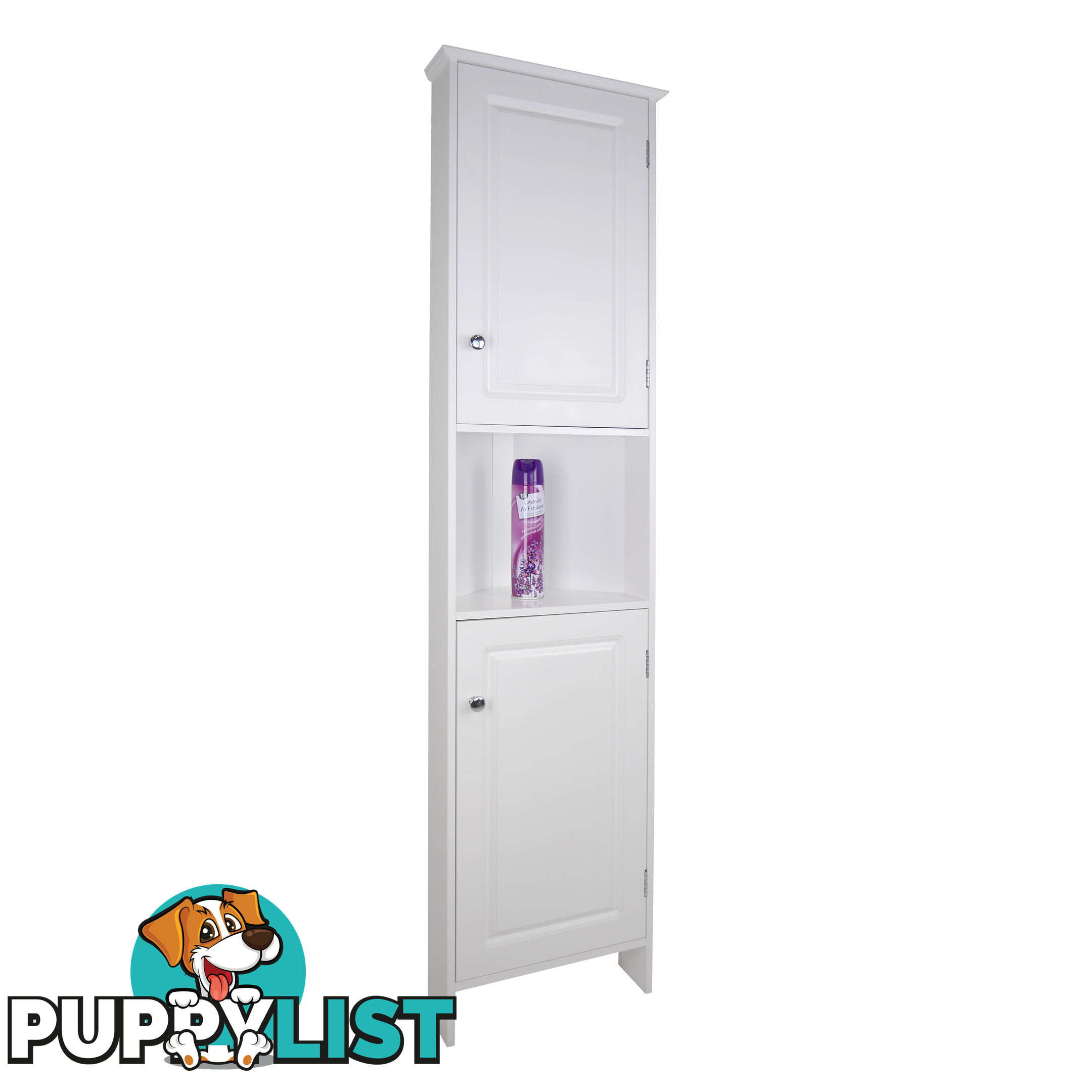 Dignity Tall Corner Cupboard with 2 Doors in WHITE