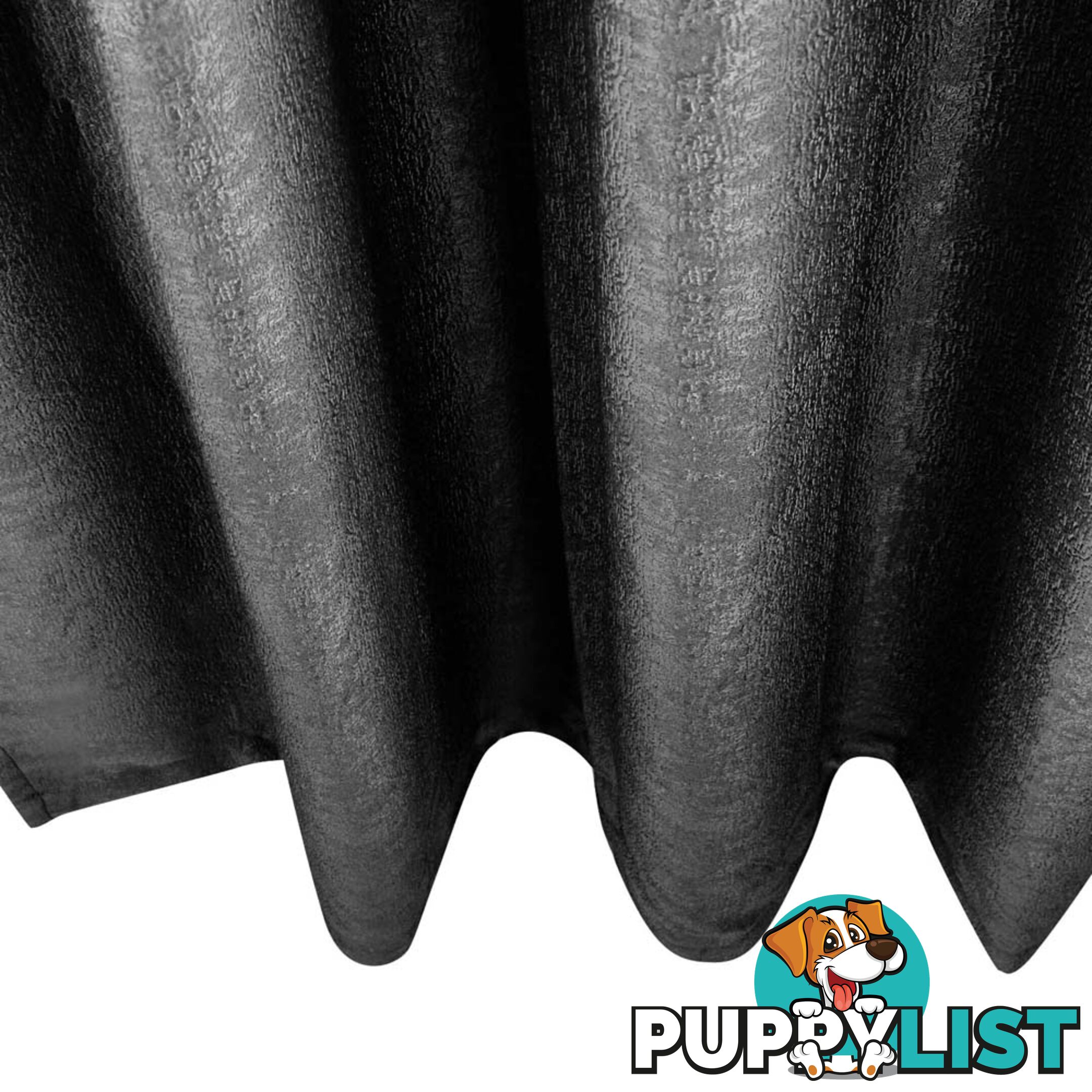 ArtQueen 3 Pass Eyelet Blockout Curtain Black 300cm 310gsm