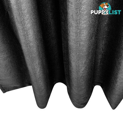 ArtQueen 3 Pass Eyelet Blockout Curtain Black 300cm 310gsm