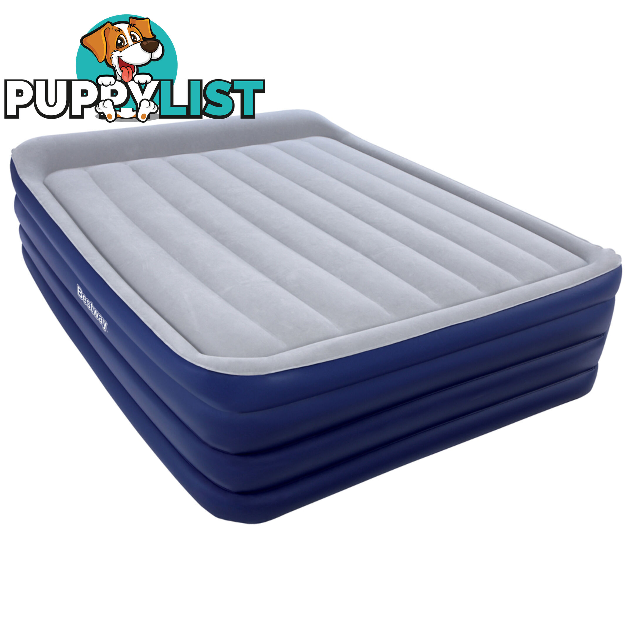 Bestway Queen Inflatable Air Mattress Bed w/ Air Pump Blue