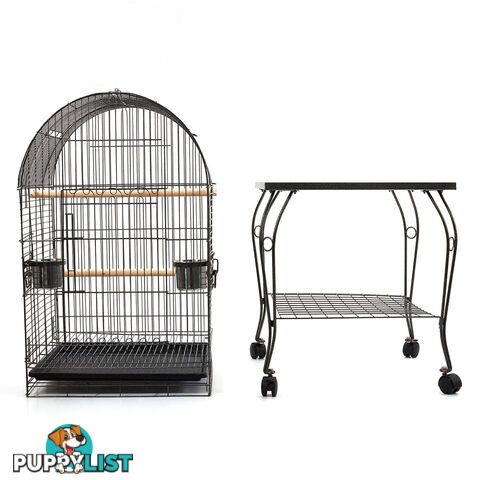 Parrot Pet Aviary Bird Cage w/ Open Roof 150cm Black