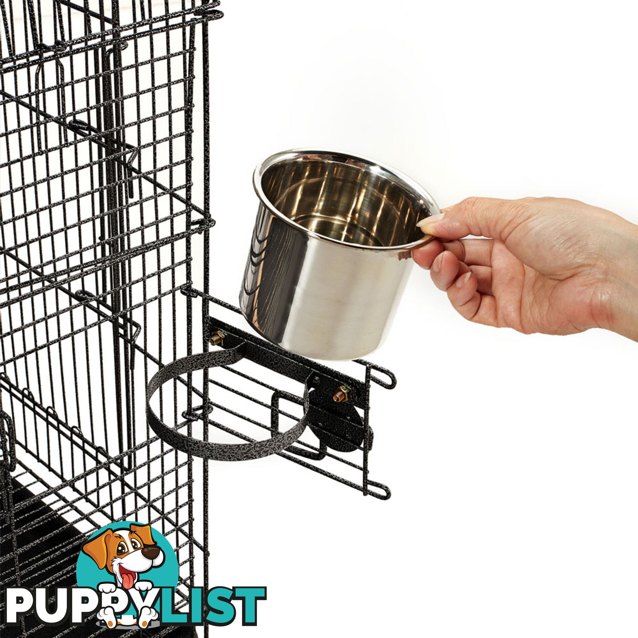 Parrot Pet Aviary Bird Cage w/ Open Roof 150cm Black