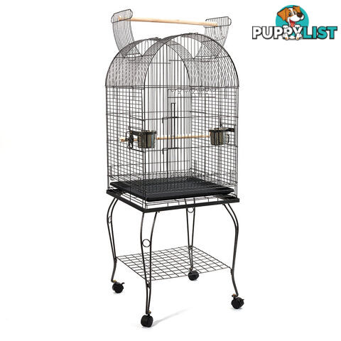 Parrot Pet Aviary Bird Cage w/ Open Roof 150cm Black