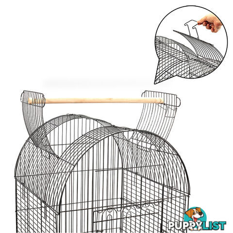 Parrot Pet Aviary Bird Cage w/ Open Roof 150cm Black