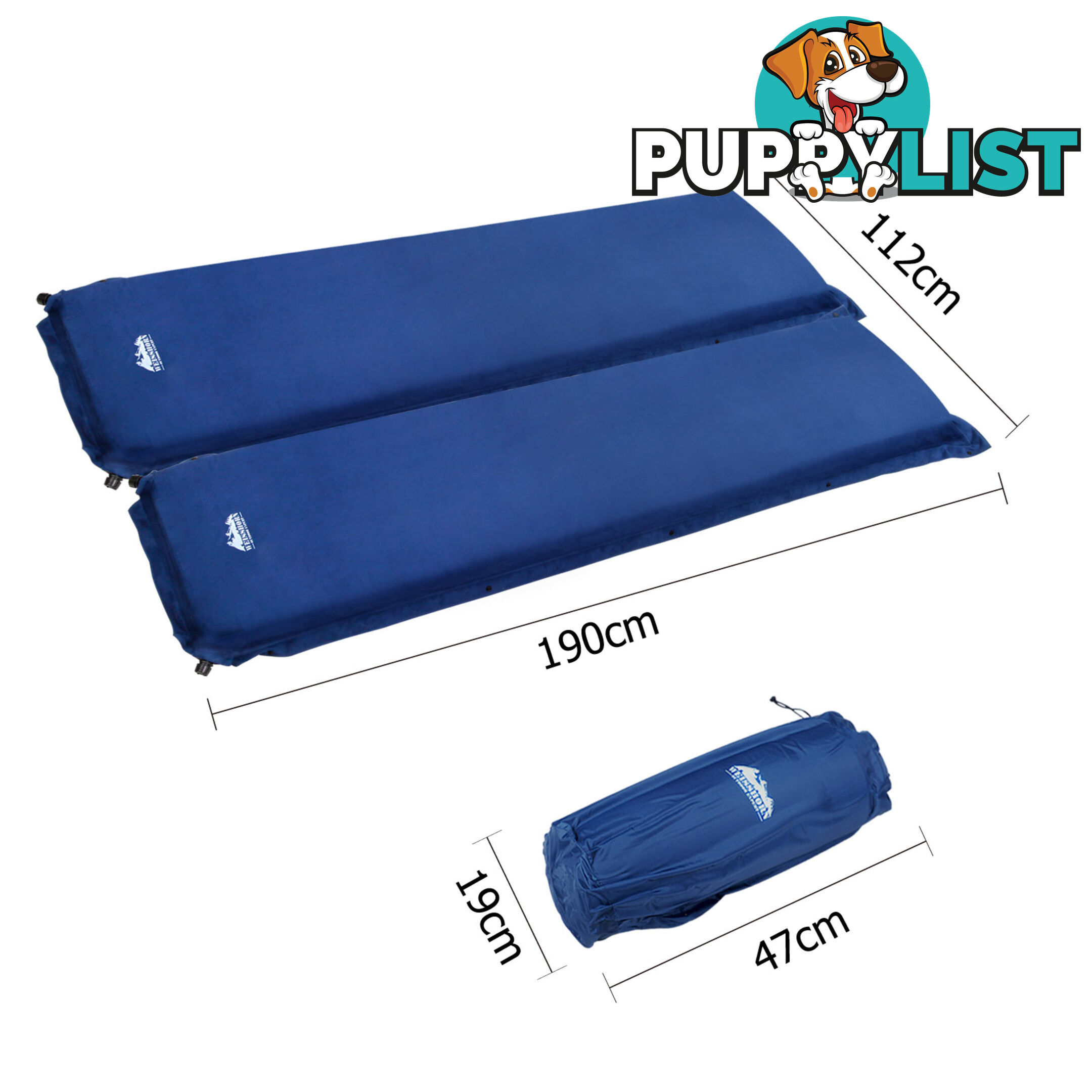 Self inflating Mattress Double 10cm Blue