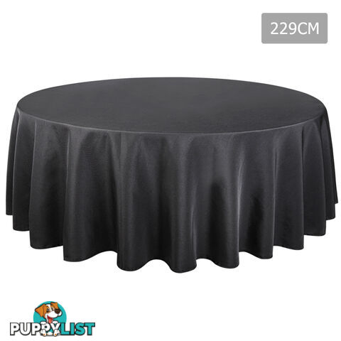 4 Pcs Wedding Table Cloth Round 229cm Black