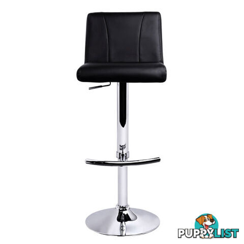 Set of 2 PU Leather Kitchen Bar Stool Black