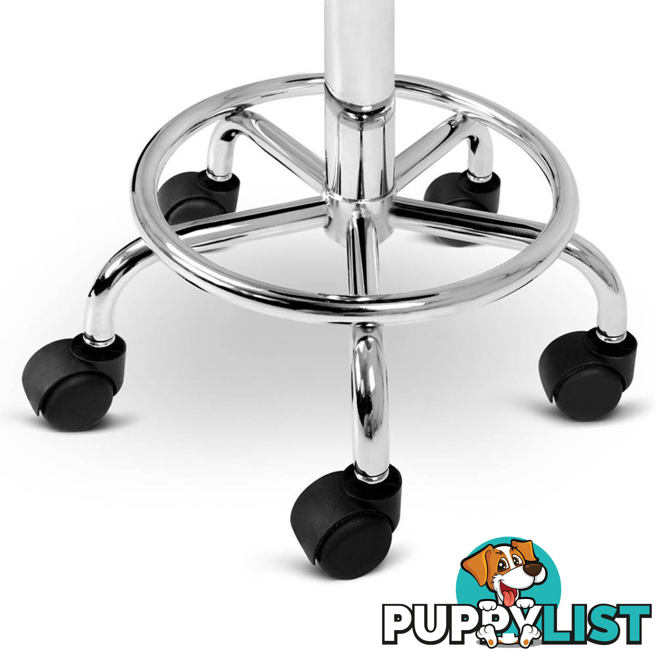Saddle PU Swivel Salon Stool White