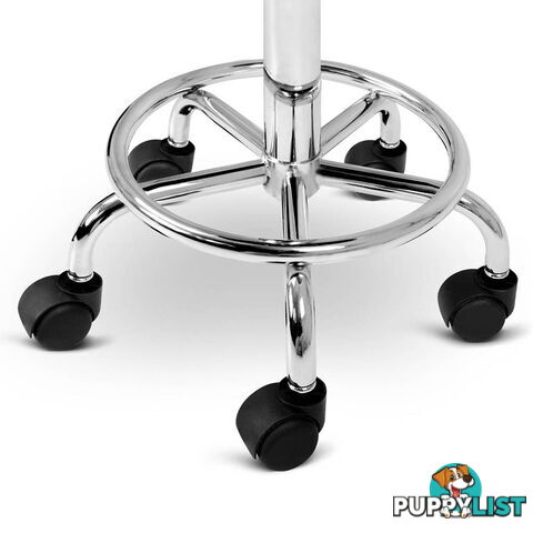 Saddle PU Swivel Salon Stool White