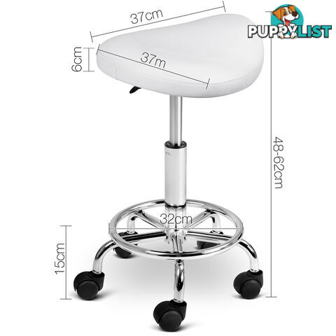 Saddle PU Swivel Salon Stool White