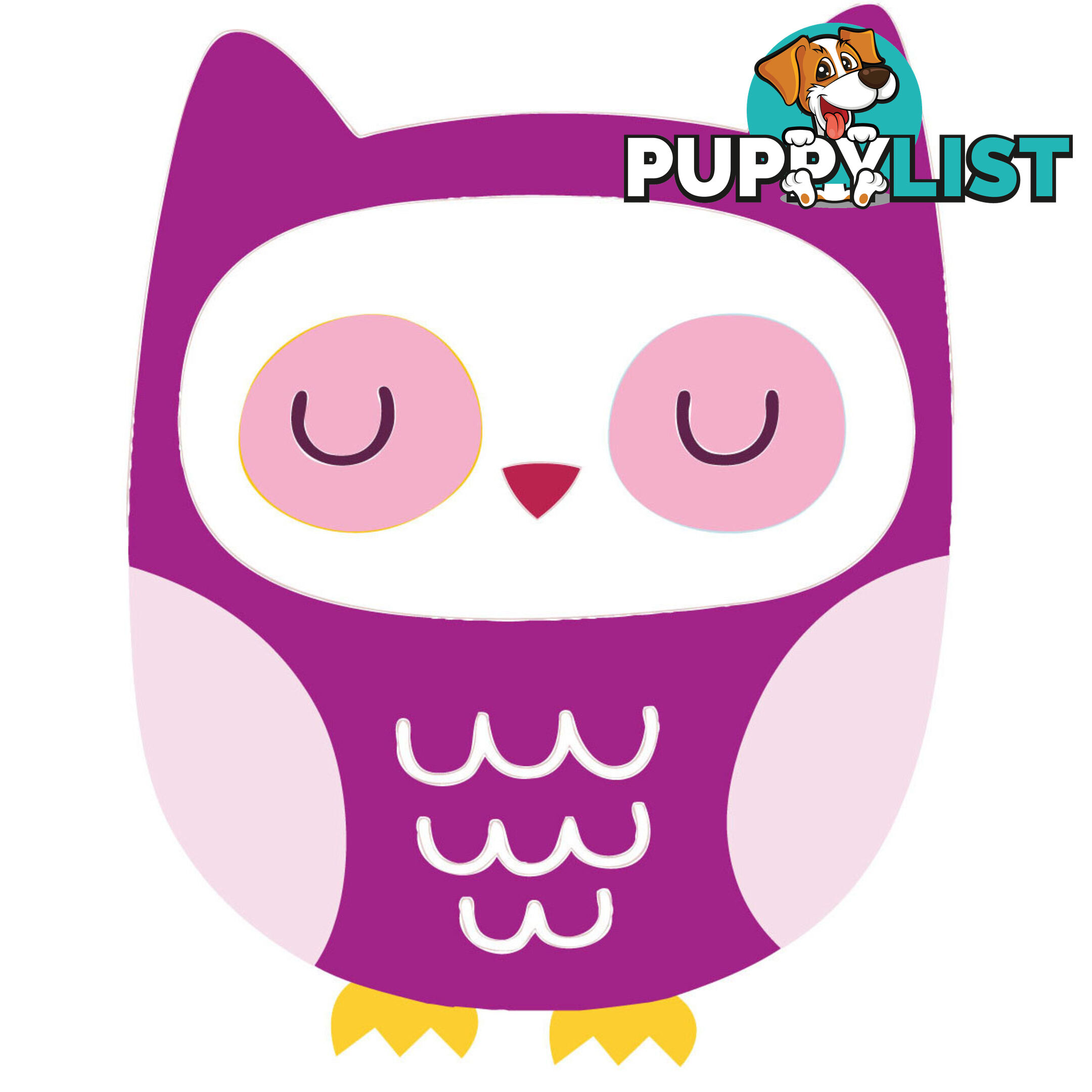 10 X Purple Owl Wall Stickers - Totally Movable