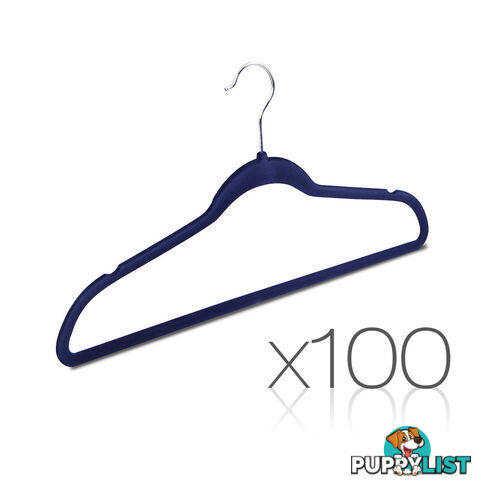 Set of 100 Slim Navy Velvet Hangers