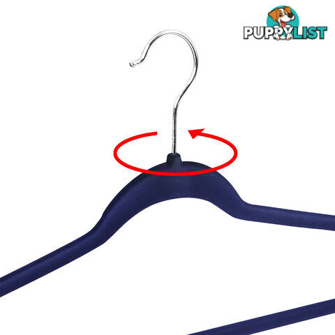 Set of 100 Slim Navy Velvet Hangers