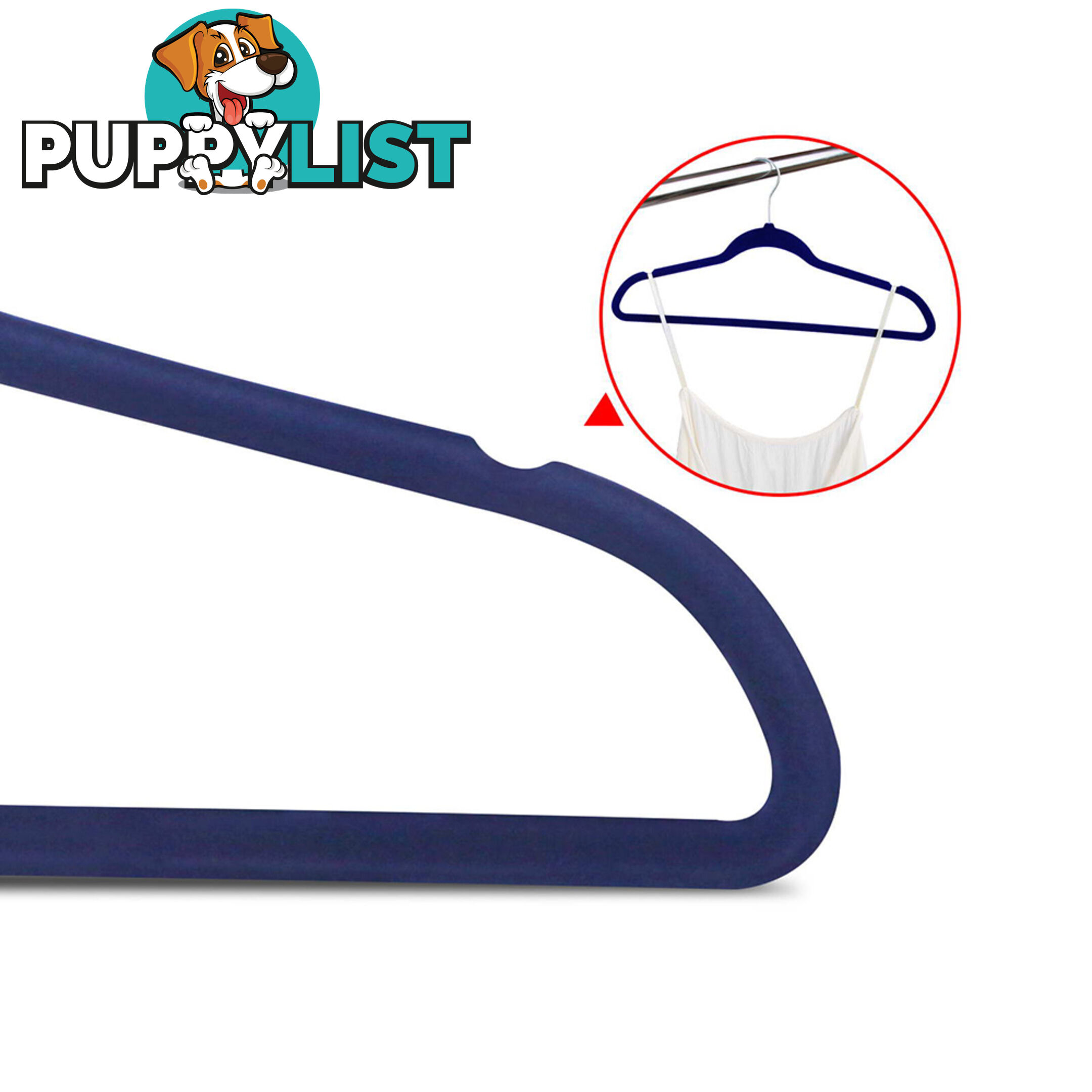 Set of 100 Slim Navy Velvet Hangers