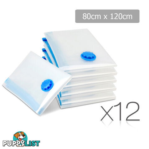 Set of 12 Vacuum Storage Bags 80 x 120cm