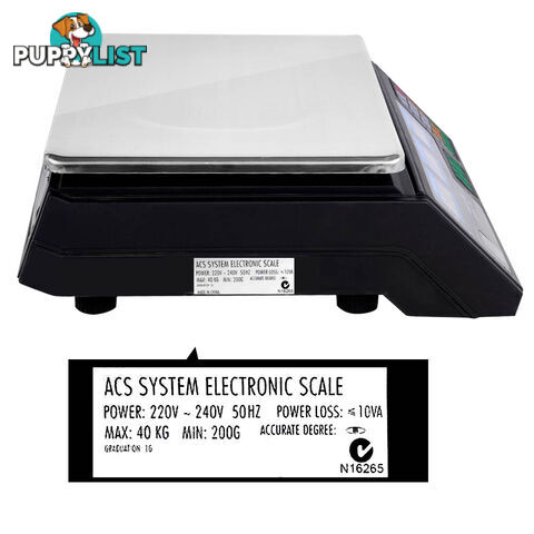 Kitchen Electronic Digital Scales 40kg  Black