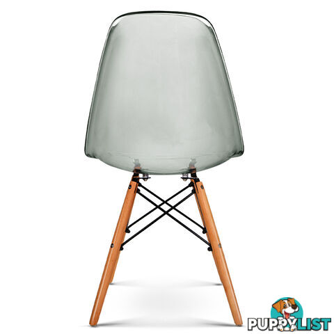 Set of 4 Replica Eames Dining Chairs - Transparent Grey