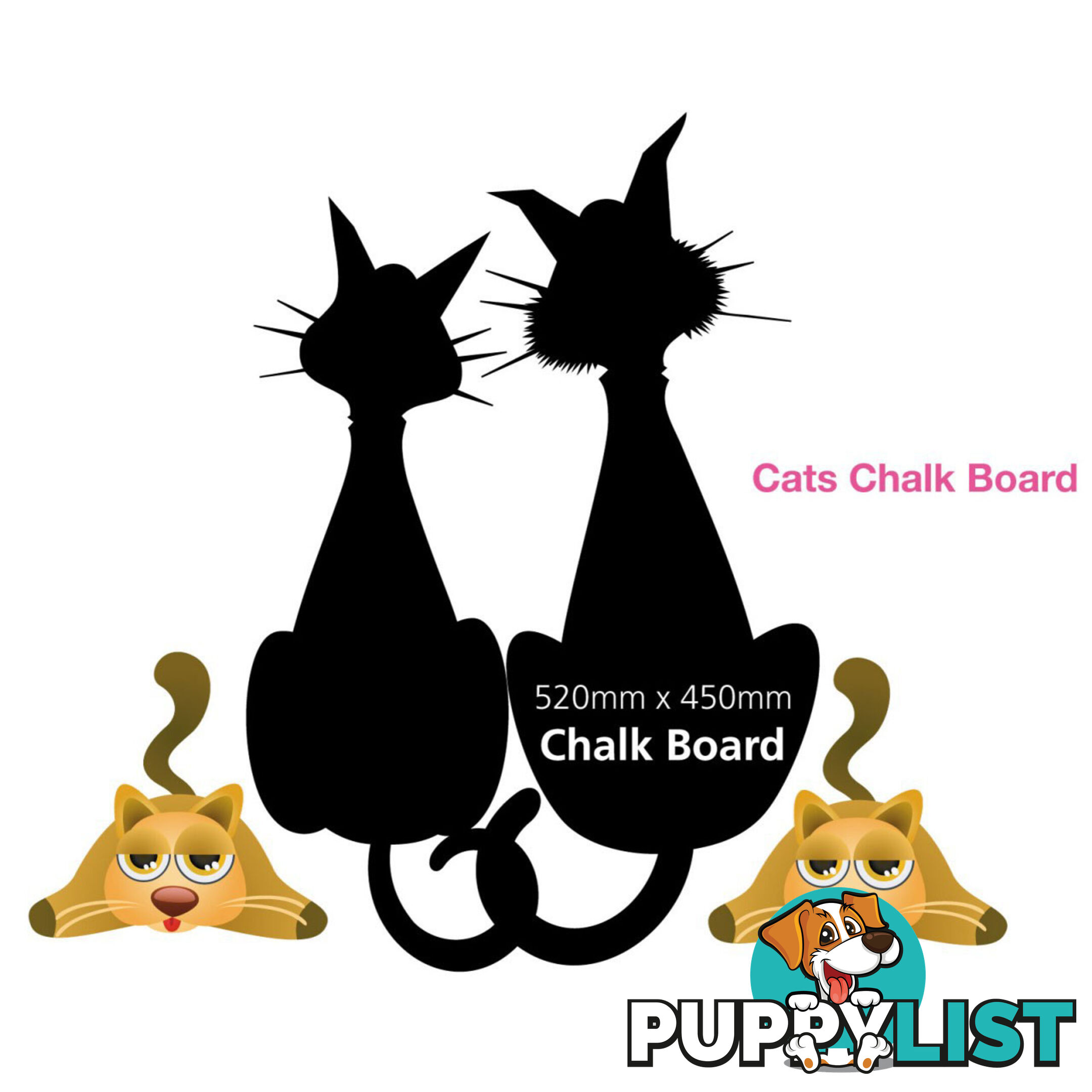 Funky Cats Chalk Black Board Kitchen Wall Stickers