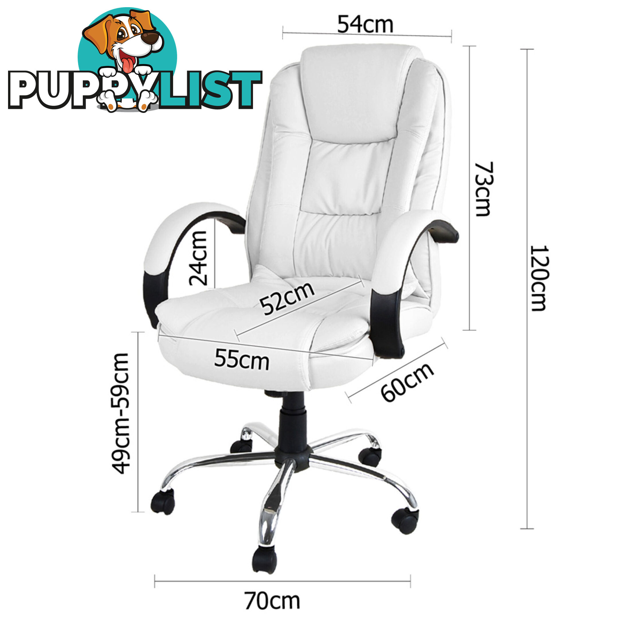 Executive PU Leather Office Computer Chair White