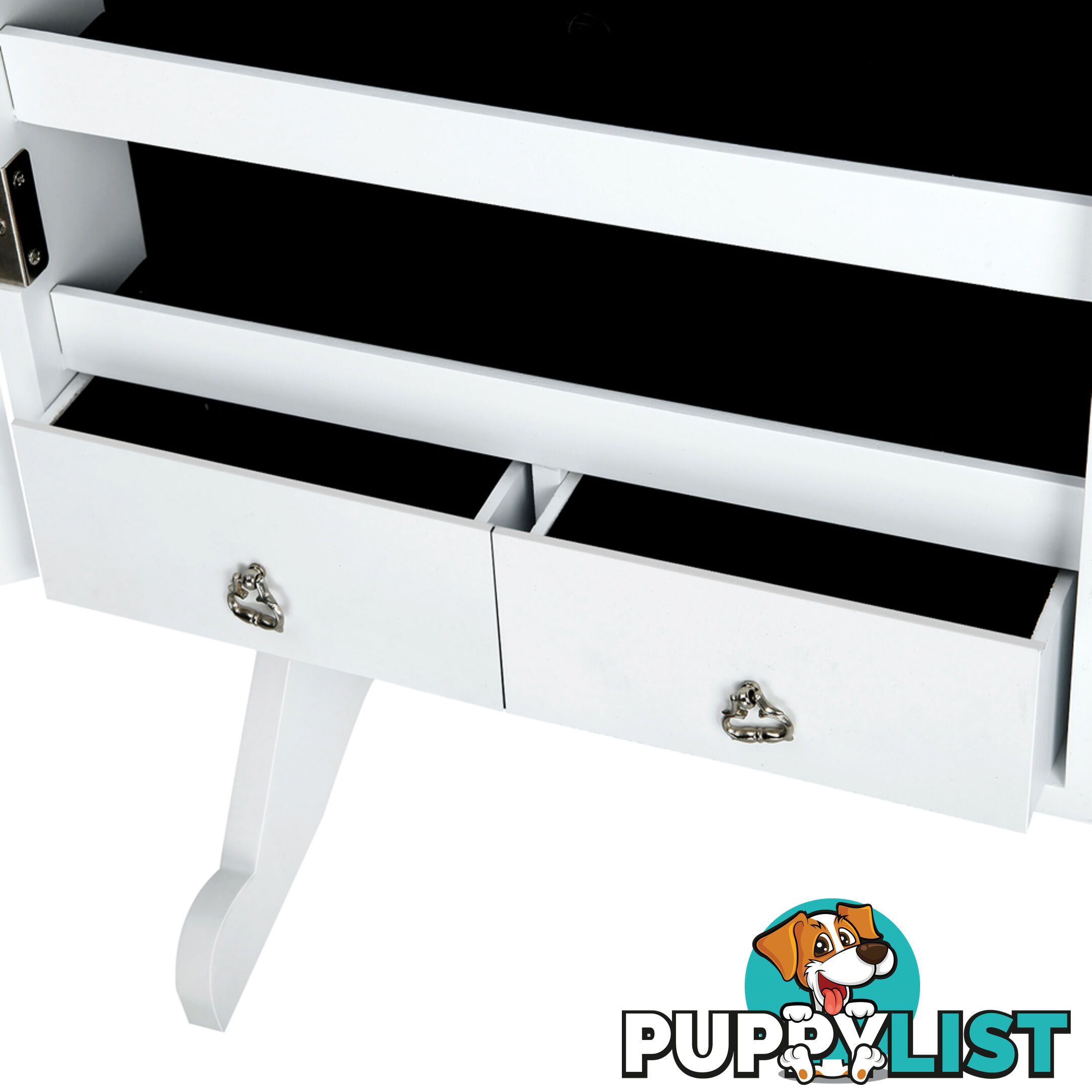 Mirror Jewellery Cabinet Storage 146cm White