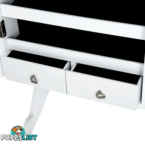 Mirror Jewellery Cabinet Storage 146cm White