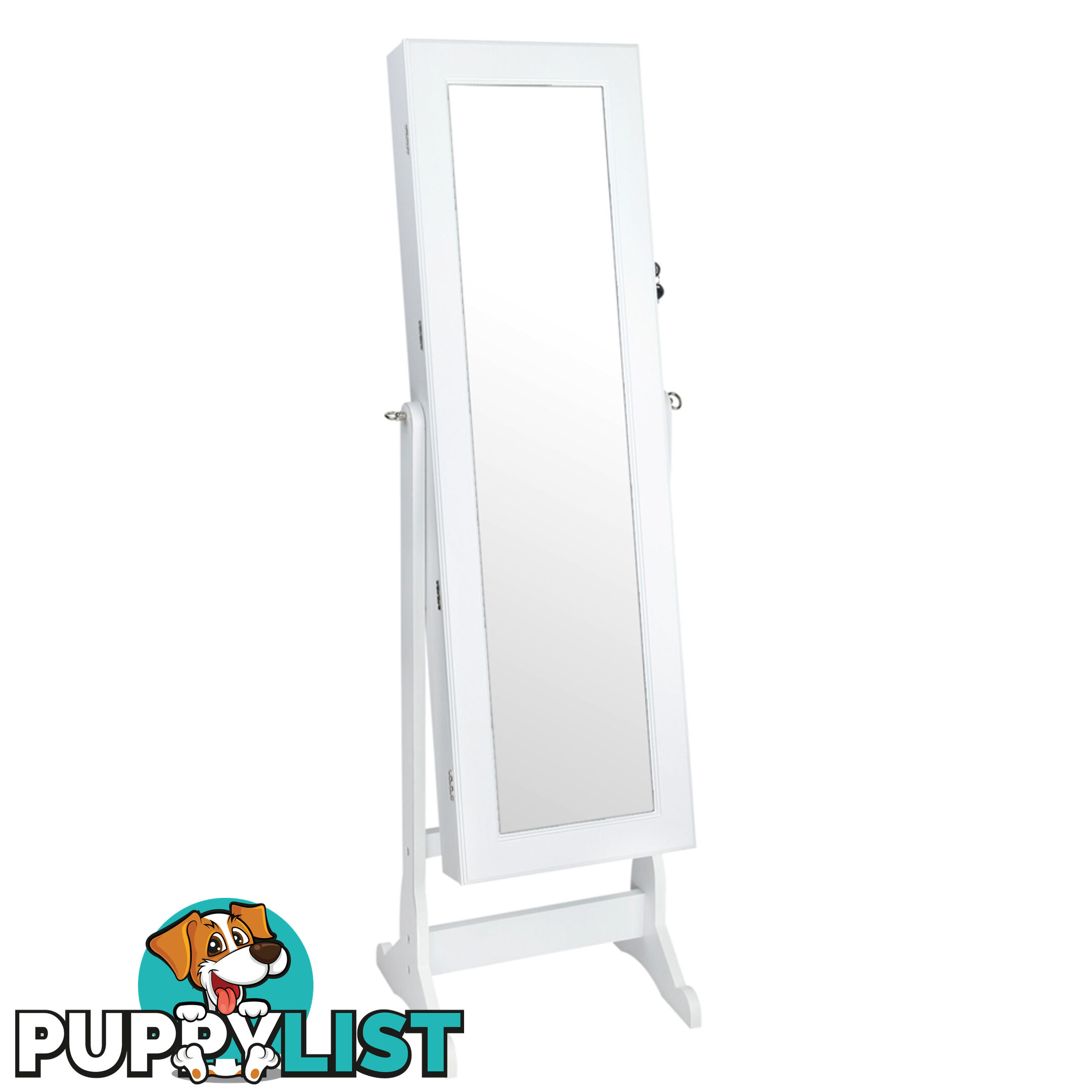 Mirror Jewellery Cabinet Storage 146cm White