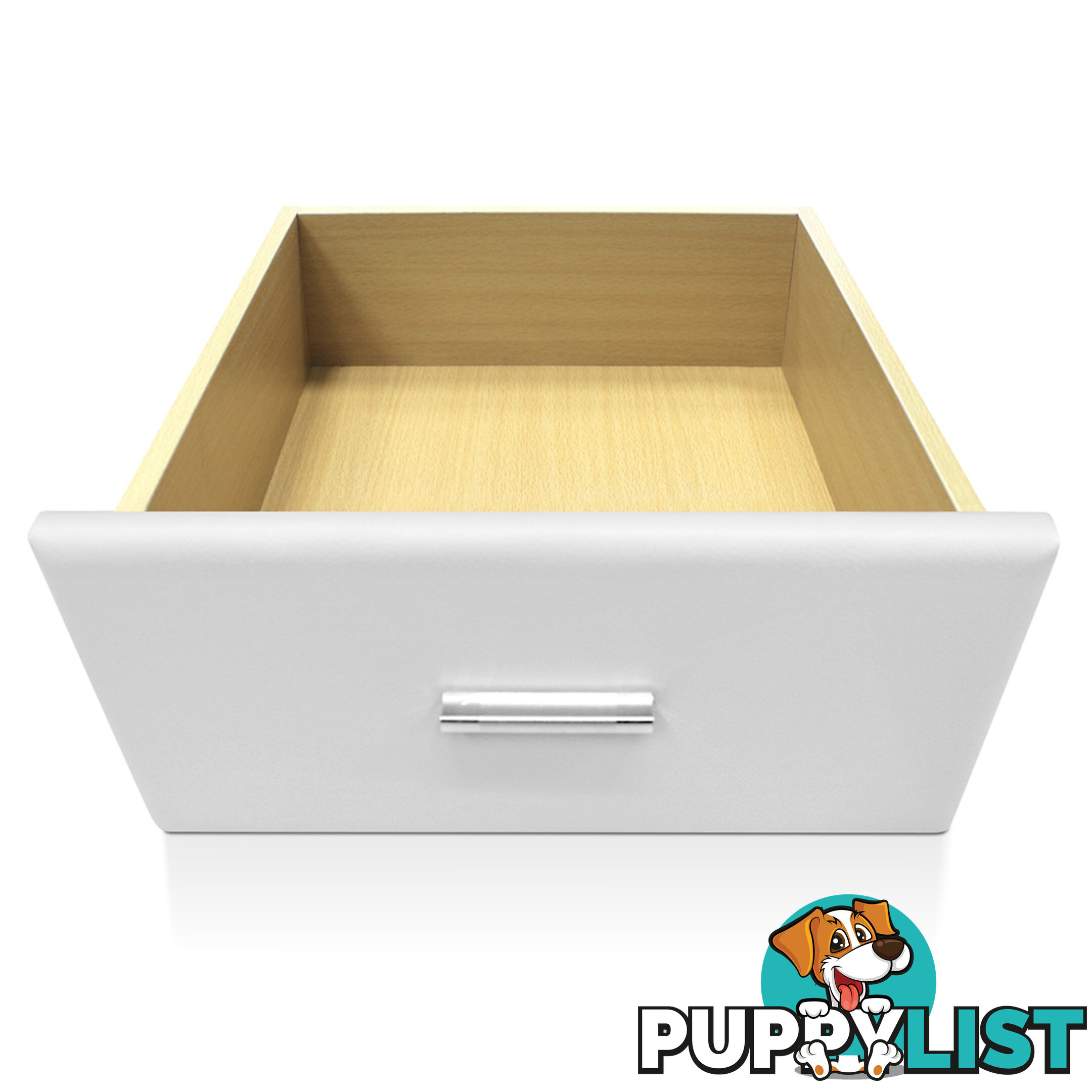 Deluxe PU Leather 2 Drawers Cabinet White