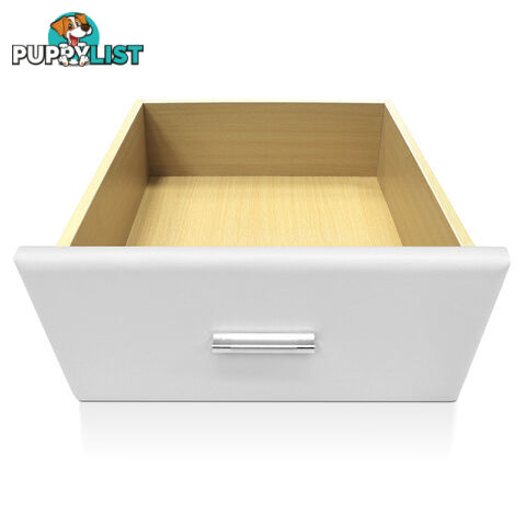 Deluxe PU Leather 2 Drawers Cabinet White