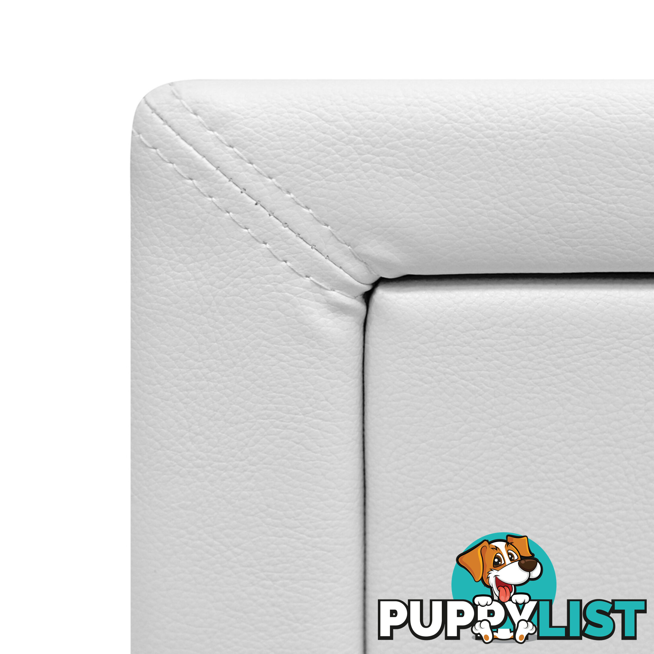 Deluxe PU Leather 2 Drawers Cabinet White