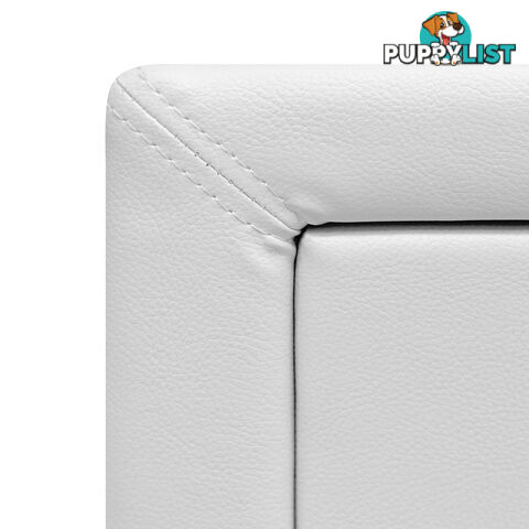 Deluxe PU Leather 2 Drawers Cabinet White