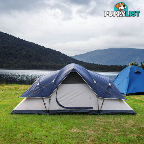 6 Person Family Camping Tent Navy Grey