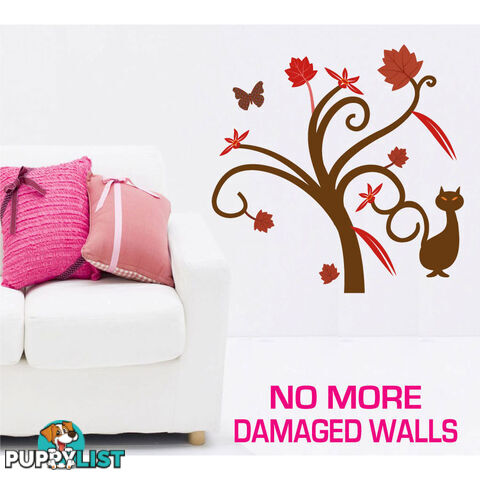 Extra Large Size Gorgeous Tree and Cat Wall Stickers - Totally Movable