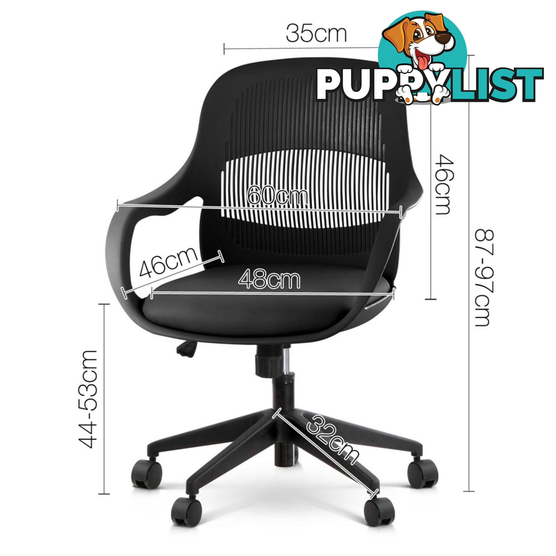 Modern Office Desk Chair  - Black