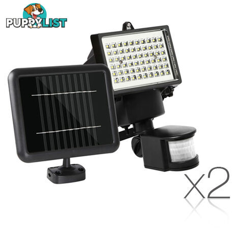 Set of 2 LED Solar Sensor Light 60 SMD