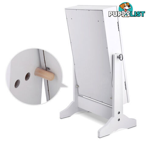 Table top Jewellery Cabinet w/ Mirror White