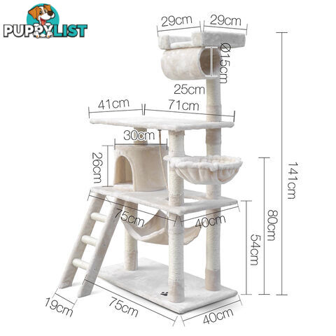 Cat Scratching Post  Tree House Condo 141cm Beige