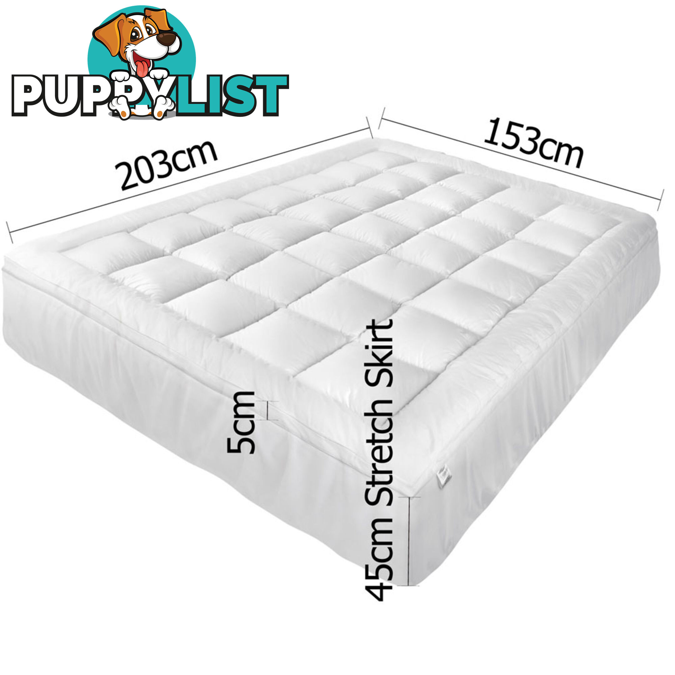 Pillowtop Mattress Topper Memory Resistant Protector Pad Cover Queen