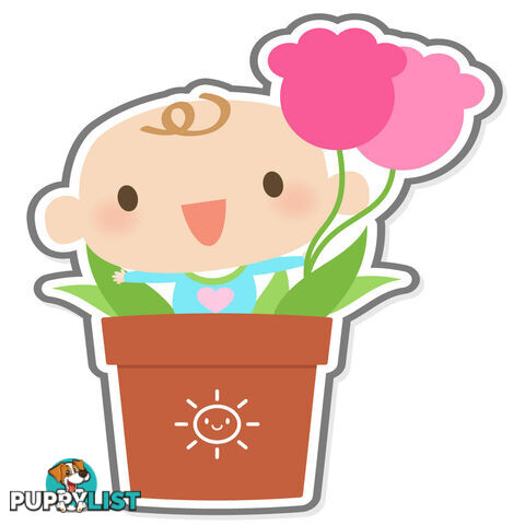 Flowerpot Boy Wall Stickers - Totally Movable